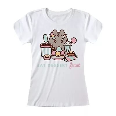 Buy Ladies Pusheen Eat Dessert First Official Tee T-Shirt Womens Girls • 15.99£