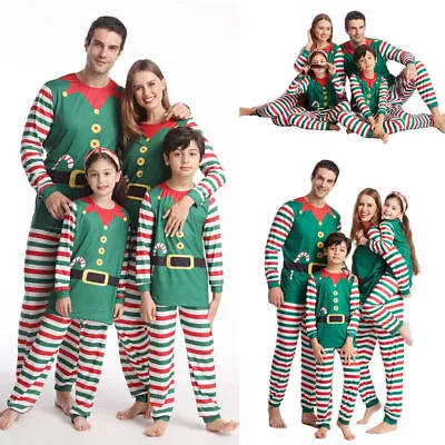 Buy Family Matching Christmas Pyjamas Set Elf Mom Dad Kids Xmas Nightwear Pajamas UK • 9.99£