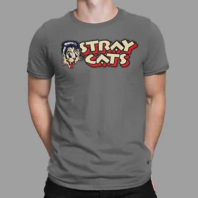 Buy Stray Cats T-Shirt Rockabilly Rock Logo Heavy Band Retro Cult Concert Tee 70s  • 11.39£