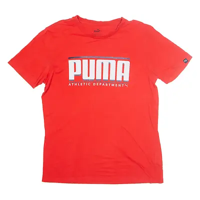 Buy PUMA Athletic Department T-Shirt Red Short Sleeve Mens M • 7.99£