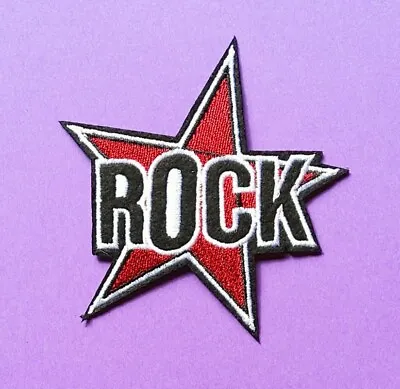Buy Rock Star Iron On Patch - Punk Rock Red White Flash Band Music Rockstar Rocker • 3.50£