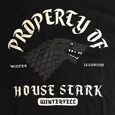 Buy Proprty Of Winterfell Game Of Thrones House Stark Winter Is Coming 2XL New W Tag • 11.99£