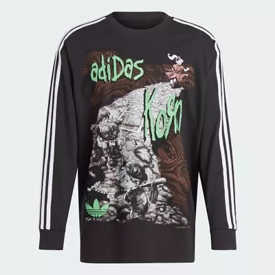 Buy Adidas X Korn Long Sleeve Top Tee Shirt - Large  - Black Green - IW7523 • 100£