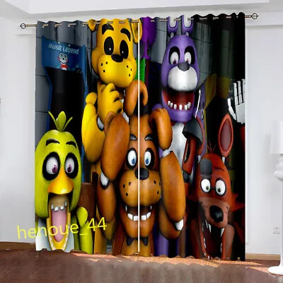 Buy Five Nights At Freddy's 3D Bedroom Curtains Ring Blackout Door Decor UV Protect • 63.24£
