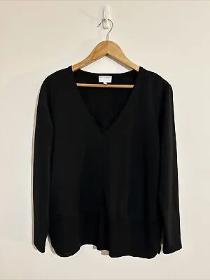 Buy Witchery Size M Women’s Top T-Shirt Black V-Neck Long Sleeve Casual • 12.46£