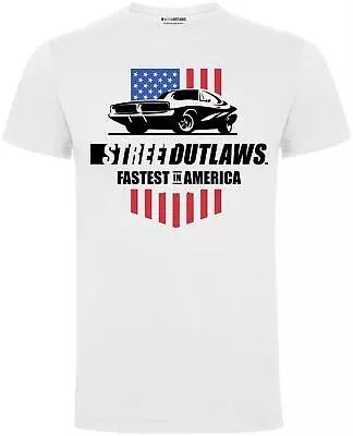 Buy Street Outlaws Stars N Stripes Mens Gents White T Shirts • 4.99£