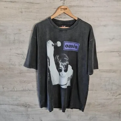 Buy Oasis Liam Gallagher Dublin Tour 96 Tee Black Faded T-Shirt Reprint • 45£