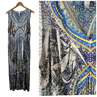 Buy Style Co Dress Plus Size 1X Casual Party Floral Stretch Long Maxi Boho Print • 28.17£