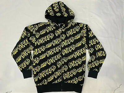 Buy Famous Stars & Straps All Over Print Black And Yellow Zipper Hoodie  • 99.99£