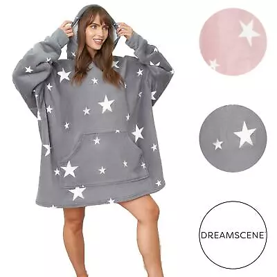 Buy Dreamscene Star Oversized Hoodie Blanket Giant Wearable Warm Sherpa Fleece Adult • 12.99£