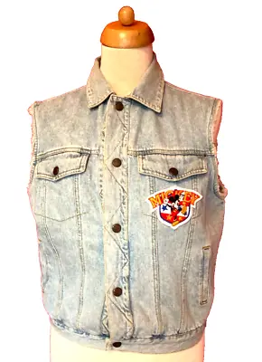 Buy Vintage Mickey Inc Kids Denim Sleeveless Jacket Disney  Parks  Size Large • 21.99£