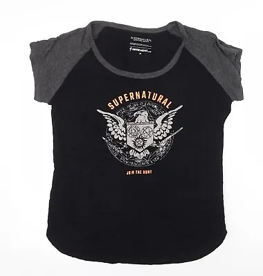 Buy Supernatural Womens Black Viscose Basic T-Shirt Size M Round Neck • 3.50£