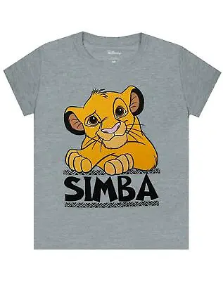 Buy Disney Lion King T-shirt Simba Boys Top Grey Short Sleeve Casual Tee For Kids • 10.99£