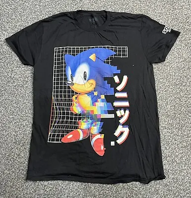 Buy Sonic The Hedgehog Mens Black T-Shirt Size L - Sega - Slim Fit • 9.99£