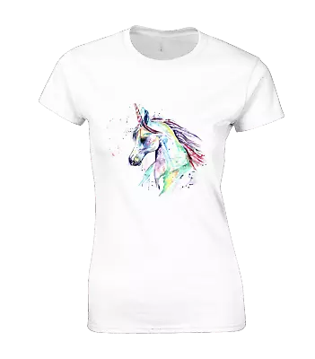 Buy Unicorn Splash Womens T Shirt Horse Horses Lover Animal Cute Summer Fashion • 8.99£