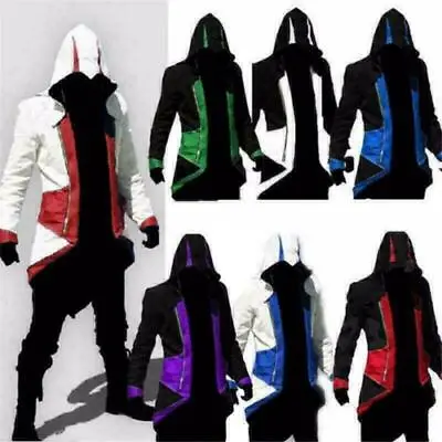 Buy Men's Hoodie Jacket Kenway Assassins Creed 3 Connor Costumes Party Cosplay Coats • 28.15£