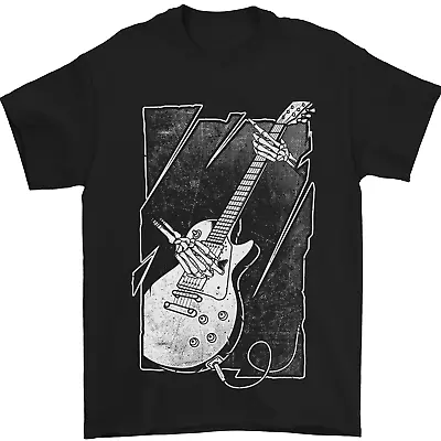 Buy Skeleton Playing Guitar Guitarist Electric Mens T-Shirt 100% Cotton • 12.48£