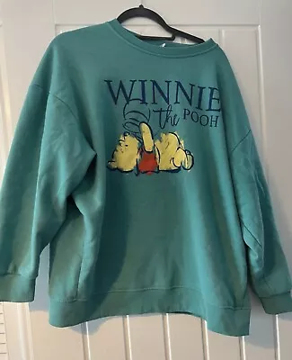 Buy Green Winnie The Pooh Pullover Hoodie Jumper Size M • 0.99£