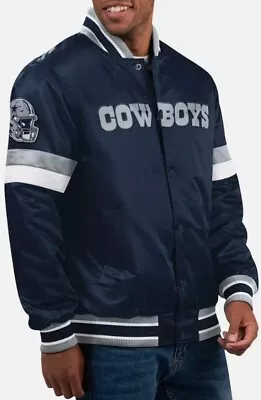 Buy NFL Dallas Cowboys Vintage 80s Navy Satin College Baseball Varsity Jacket • 73.99£