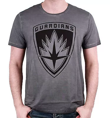 Buy Marvel Comics Guardians Of The Galaxy Crest Symbol Distressed Grey T-shirt (new) • 18.99£