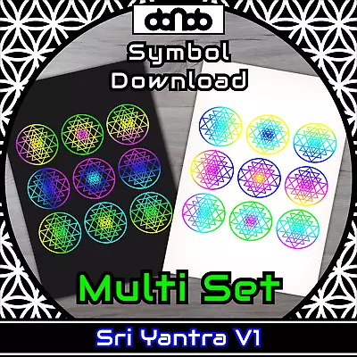 Buy Sri Yantra V1 Multi Set - Symbol - SVG PNG JPG PDF PSD AI EPS [2D Download] • 2.71£