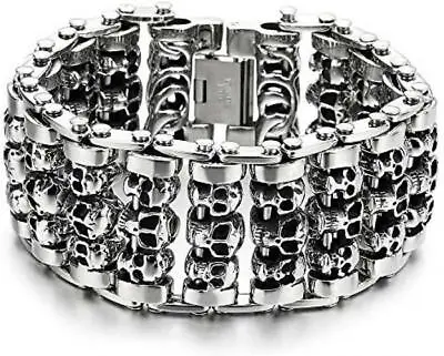 Buy Heavy Duty Large Link Chain Motorcycle Bike Bracelet For Men Gothic Jewelry Gift • 88.34£
