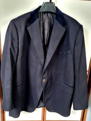 Buy Gresham Blake England Designer Wool Navy Black Jacket Velvet Colar XXL Chest 56  • 19.99£