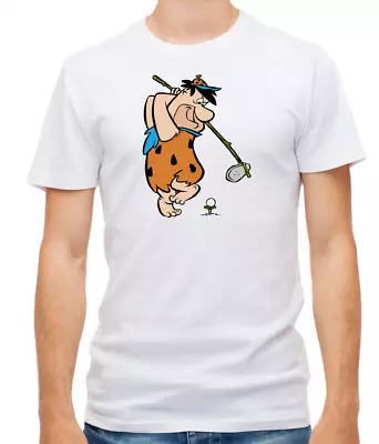 Buy The Flintstones Characters White / Black Short Sleeve Men T Shirt L004 • 9.51£