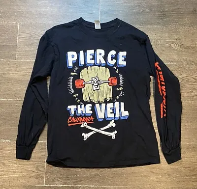 Buy Pierce The Veil California Band Long Sleeve Crossbones Black T Shirt Unisex M • 28.41£