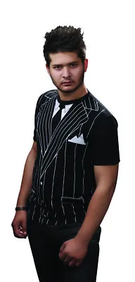 Buy Mens Boys Gangster Printed Novlety Stag Do Party Top Shirt Fancy Dress T-shirt • 6.25£