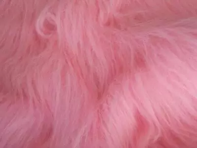 Buy LONG Pile Fun Faux Fur Fabric Material - BLOSSOM PINK • 229.99£