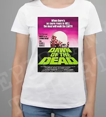 Buy Ladies T-Shirt Dawn Of The Dead T-Shirt Retro 60's Horror Zombie Horror Classic • 11.99£