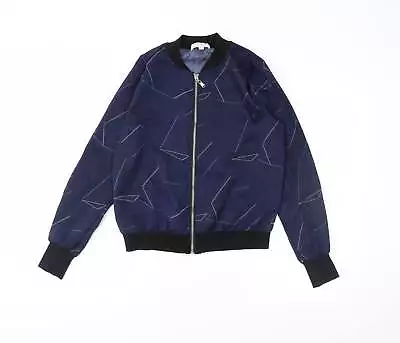 Buy Jcl Womens Blue Geometric Varsity Jacket Size S Zip • 9.25£