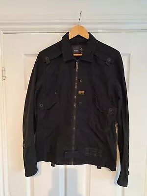 Buy G-Star Overshirt Jacket Men L Black  Military Shacket Army Denim Shirt Large • 19.95£