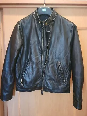 Buy BEAMS PLUS TETSU Leather Riders Jacket Men Size S Black Made In USA • 326.55£