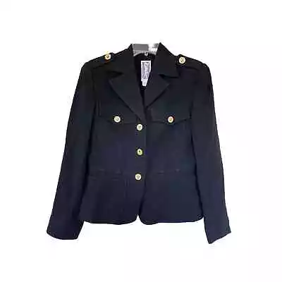Buy Vintage Zelda Military Fitted Single Button Blazer Jacket Black Women's Size 2 • 68.28£