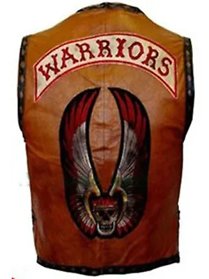 Buy The Warriors Vest Skull Bike Riders Cosplay Costume Halloween Leather Vest • 99.99£