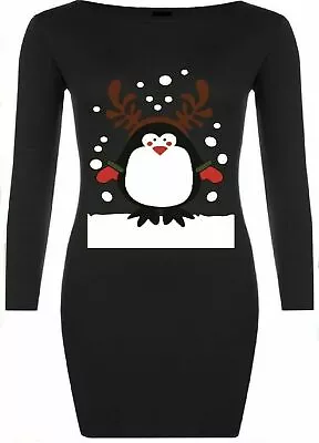 Buy Womens Ladies Xmas Elf Costume Christmas Knit Jumper Mini Dress Plus Size 8-20 • 6.69£
