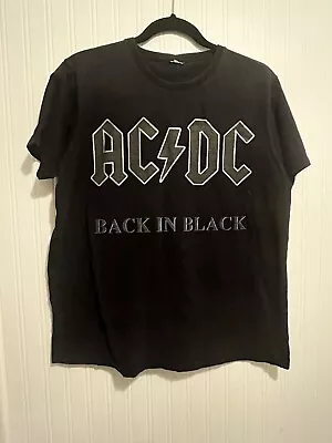 Buy Vintage AC/DC Vintage Back In Black Rock T Shirt Tee Top Size L Band Tour Iconic • 12£