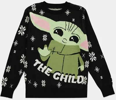 Buy The Mandalorian - The Child Knitted Christmas Jumper Black • 47.39£