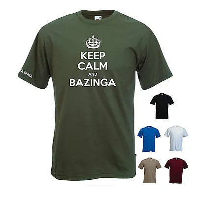 Buy 'Keep Calm And Bazinga' - Big Bang Theory -  Mens Funny T-shirt. S-XXL • 11.69£