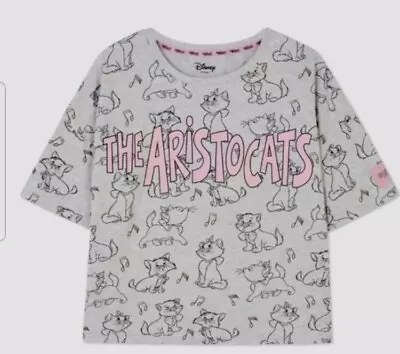 Buy DISNEY Womens Pyjama Top T-shirt  Aristocats Marie Cat ShortSleeve Cotton Size M • 12.60£