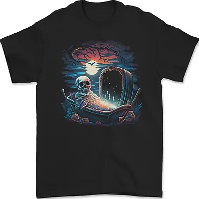 Buy A Coffin And Skeleton In A Graveyard Halloween Mens T-Shirt 100% Cotton • 7.99£