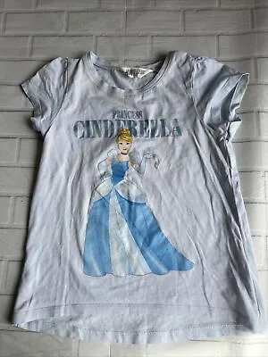 Buy H&M Princess Cinderella Blue Tshirt 6-8 Years • 5£