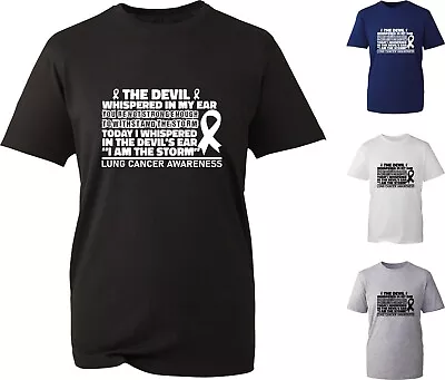 Buy The Devil Whispered Lung Cancer Awareness T-Shirt Lung Cancer Day Gift Tee Top • 11.99£