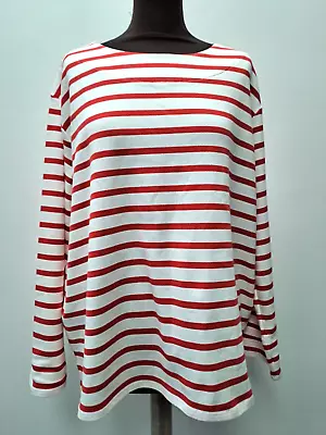 Buy Top M&S 14 NEW Oversized Red White Striped Casual T2610 R5577 • 12.99£