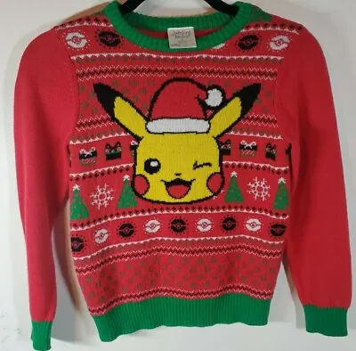 Buy Jumping Beans: Pokemon (Winking Pikachu) Christmas Knitted Kids Sweater Size:8 • 8.40£