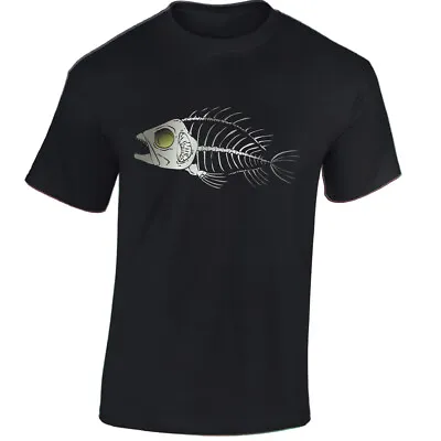 Buy Velocitee Mens T-Shirt Weird Skeleton Bone Fish Printed Tee Top • 8.99£