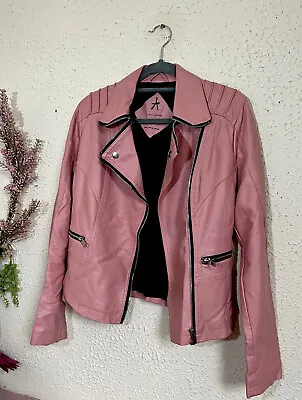 Buy Quality Pink PU Leather Biker Jacket • 15.99£