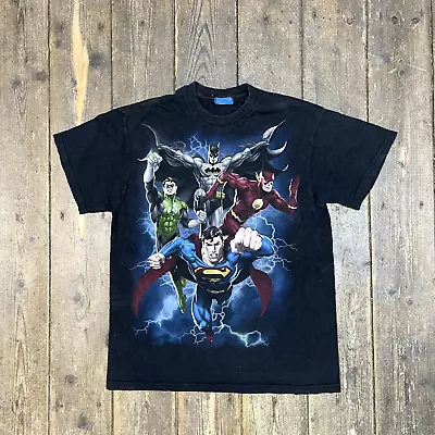 Buy Justice League USA Graphic T-Shirt Mens Y2K Short Sleeve Tee, Black, Small • 20£